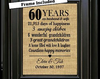 Framed 60th Wedding Anniversary Gifts Framed 60th Wedding Anniversary Gifts