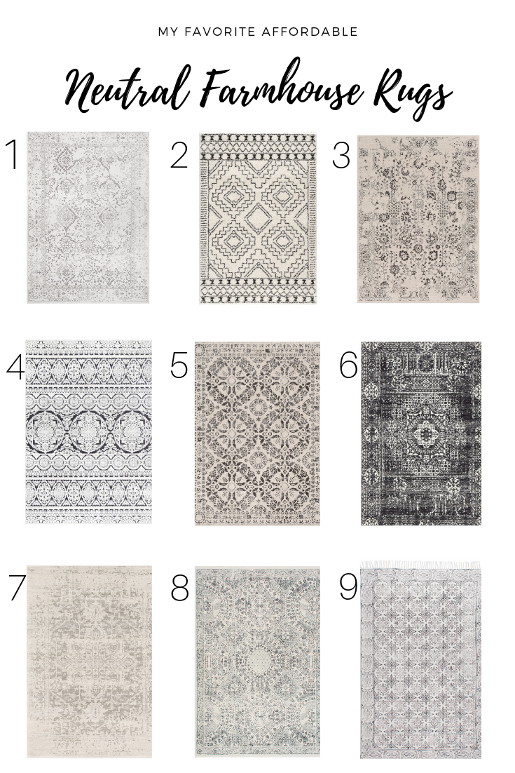 Neutral Farmhouse Rugs — Home With Joanie Farmhouse Rugs Living Room, Modern Farm House Living Room, Farm House Livingroom, Farmhouse Area Rugs, Rugs In Living Room, Farmhouse Style Rugs, Country Farmhouse Living Room Ideas, Modern Farmhouse Living Room Decor, Fixer Upper Living Room Rugs