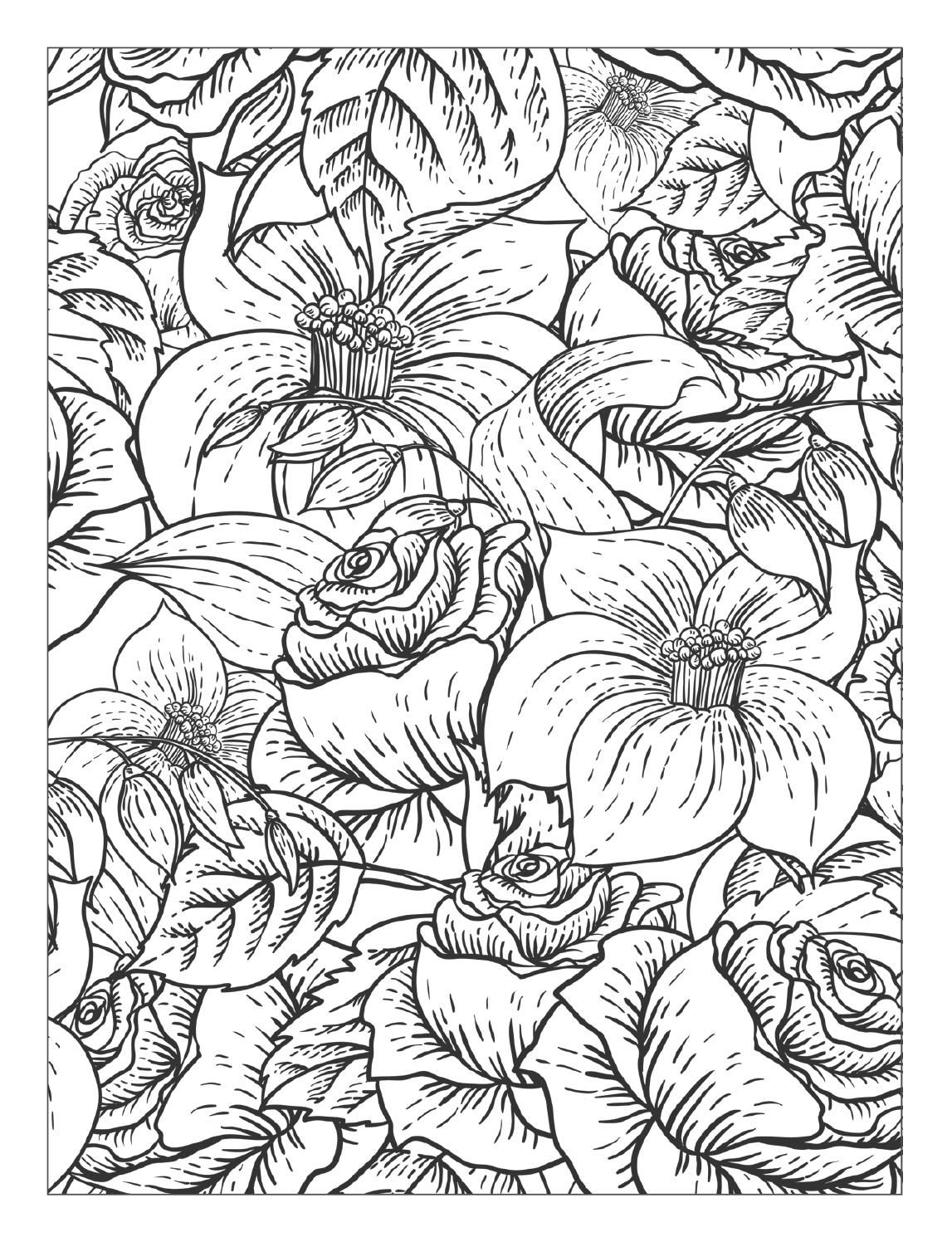 Download Beautiful Flowers Detailed Floral Designs Coloring Book ...
