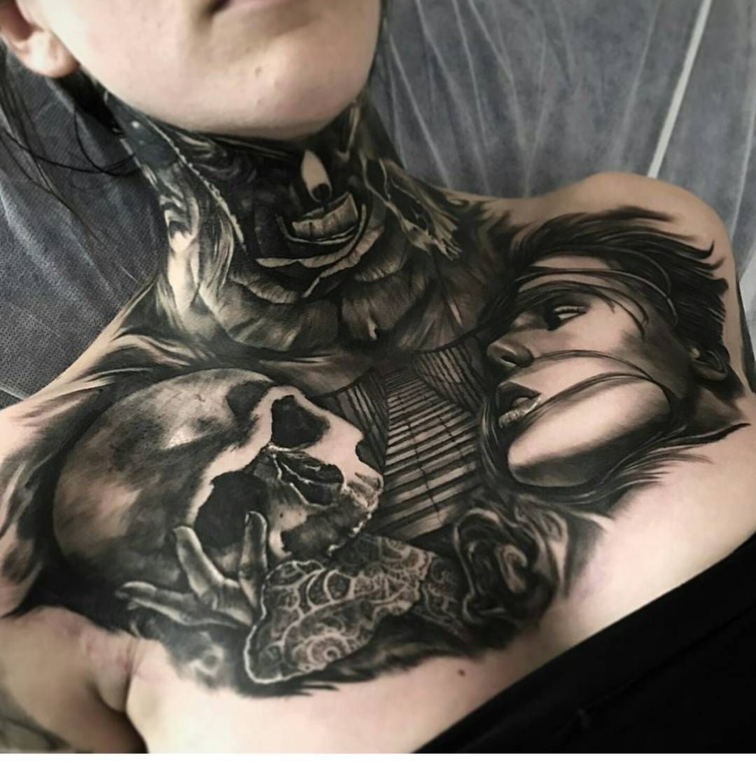 This Chest Piece Is Crazy Artist Unknown Mindblowingtattoos Follow Chest Tattoo Men Chest Piece Tattoos Wing Tattoo Men