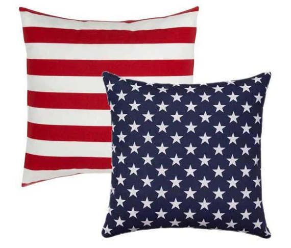 OUTDOOR Pillow, Reversible Throw Pillow Patriotic outdoor throw pillow cover