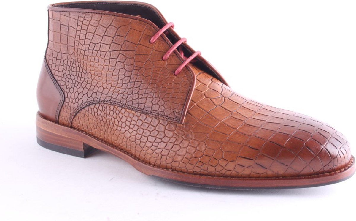 GIJS 2063 Halfhoge Geklede Veterschoenen In Cognac Croco Print Bol size-14-dress-like-new-super-comfy-worn-for-fancy-event-depop