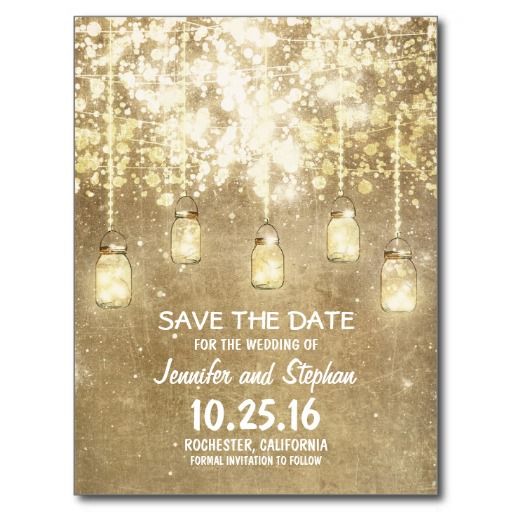rustic save the dates postcards