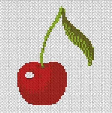 Easy Cherry Cross Stitch Pattern | Cross stitch patterns, Cross stitch