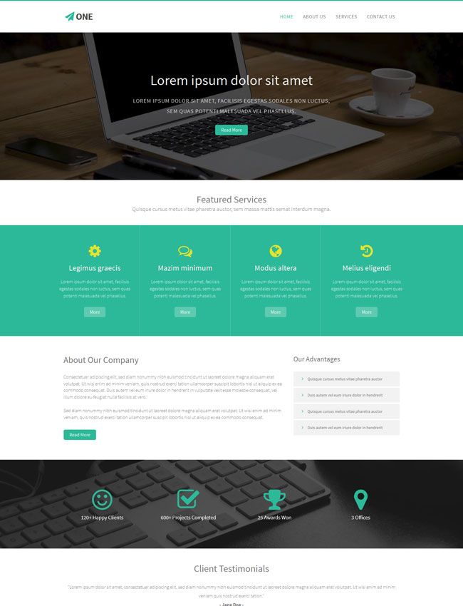 one is a free bootstrap html5 website template free business html html5 website