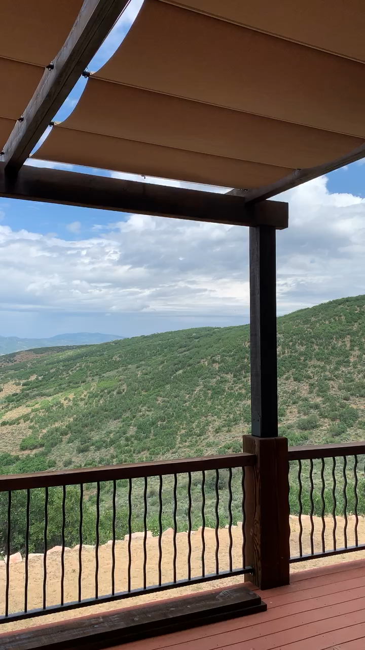 huge canopy system on mountain home in utah using fabric retractable shades on cables video retractable shade pergola shade deck shade sun shade sail retractable on huge canopy system on mountain home in utah using fabric retractable shades on cables video retractable shade pergola shade deck shade pinterest