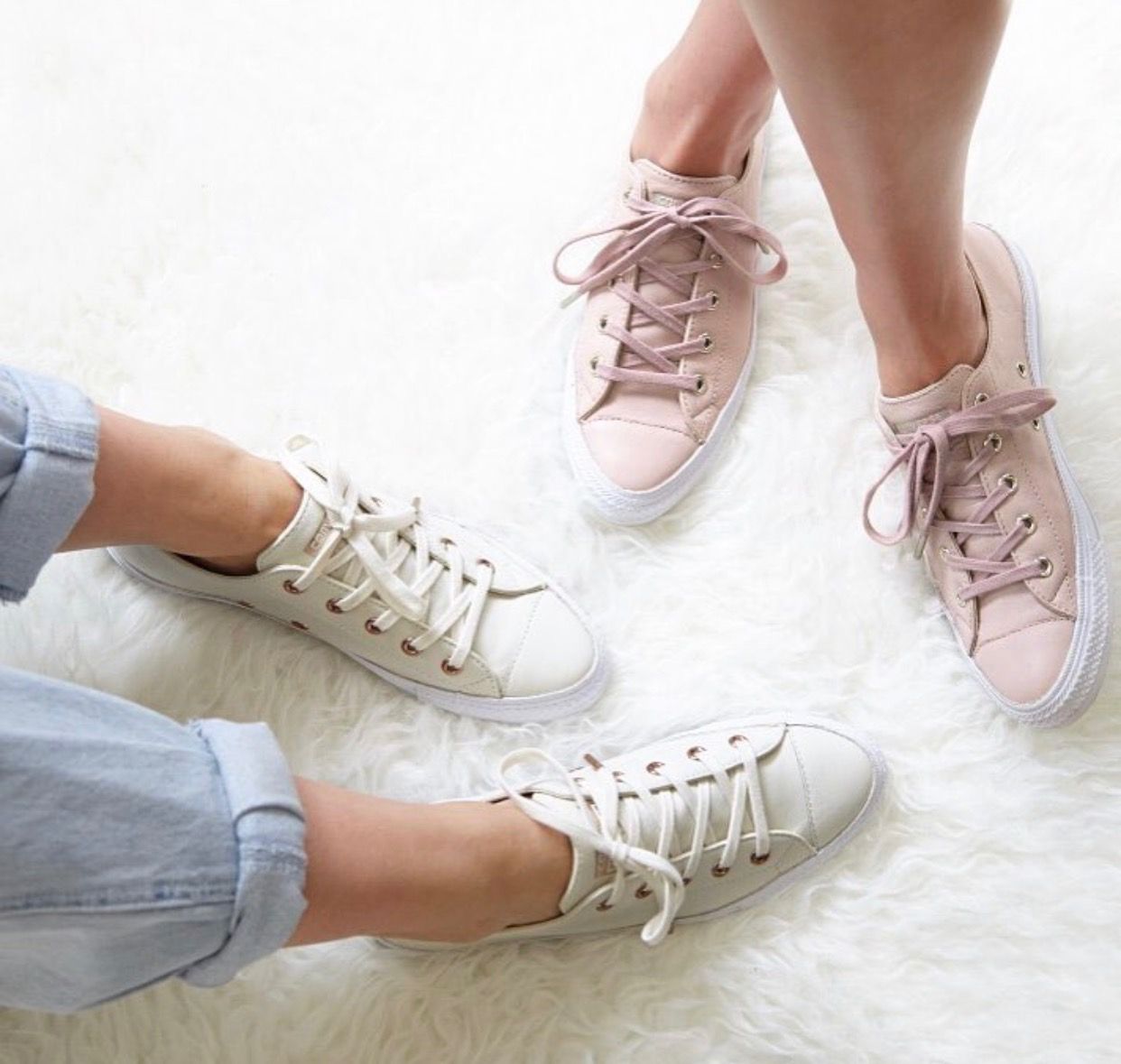 converse rose gold egret