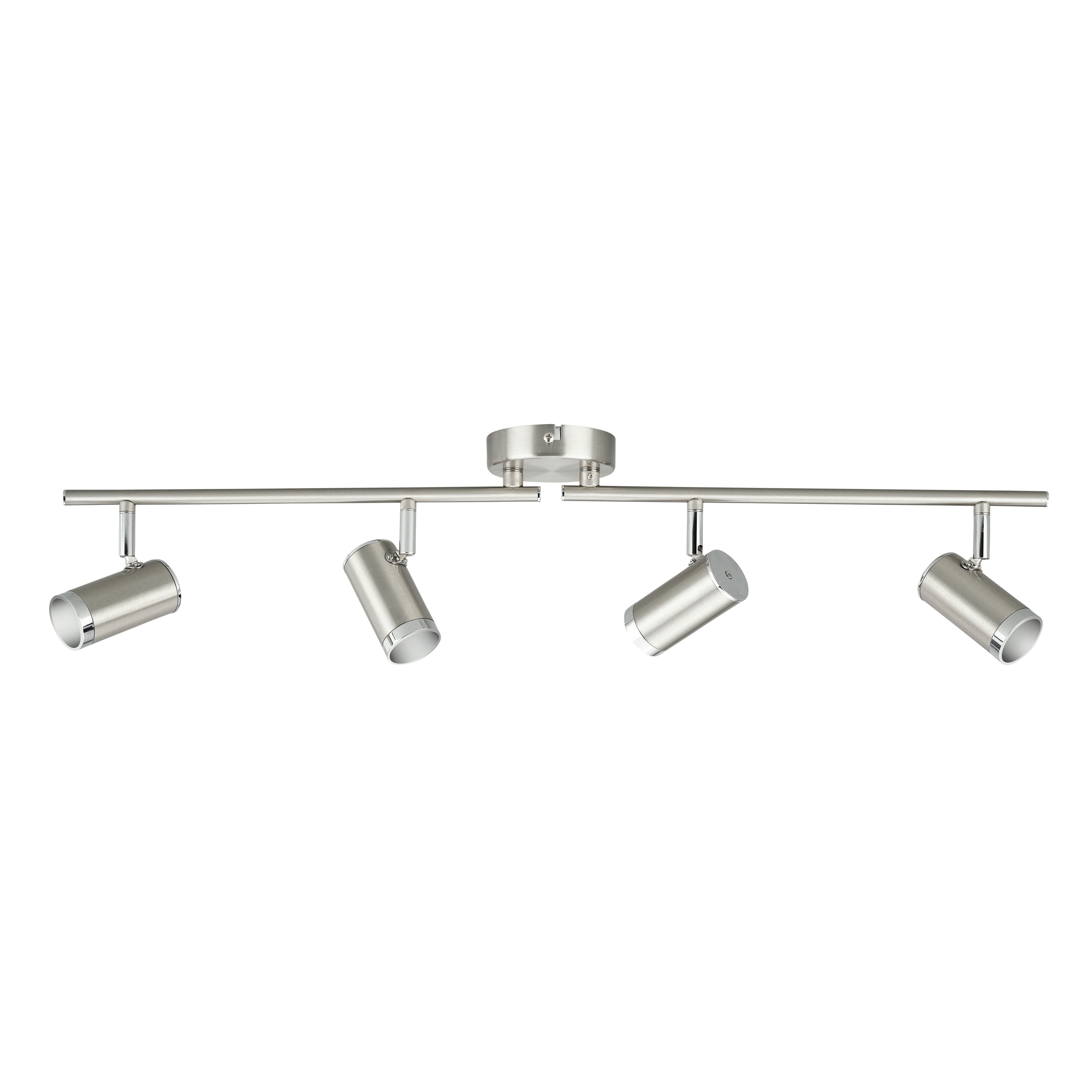 De Philips spot Espimas is een mooie, moderne lamp voor jouw interieur. De spotlamp is dan ook zeer geschikt voor onder andere de woon- en slaapkamer met een strak interieur. De lamp is voorzien van vier draaibare en kantelbare spots, waardoor de lamp perfect af te stellen is in de gewenste richting. De chromen look maakt deze spot perfect voor iedere ruimte. De Espimas is energiebesparend door zijn geïntegreerde LED verlichting, waarmee je bijdraagt aan een beter milieu. Luz Led, Bauhaus, Led Color, Philips, Luz Natural, Spots, Led Lamp, Track Lighting, Home