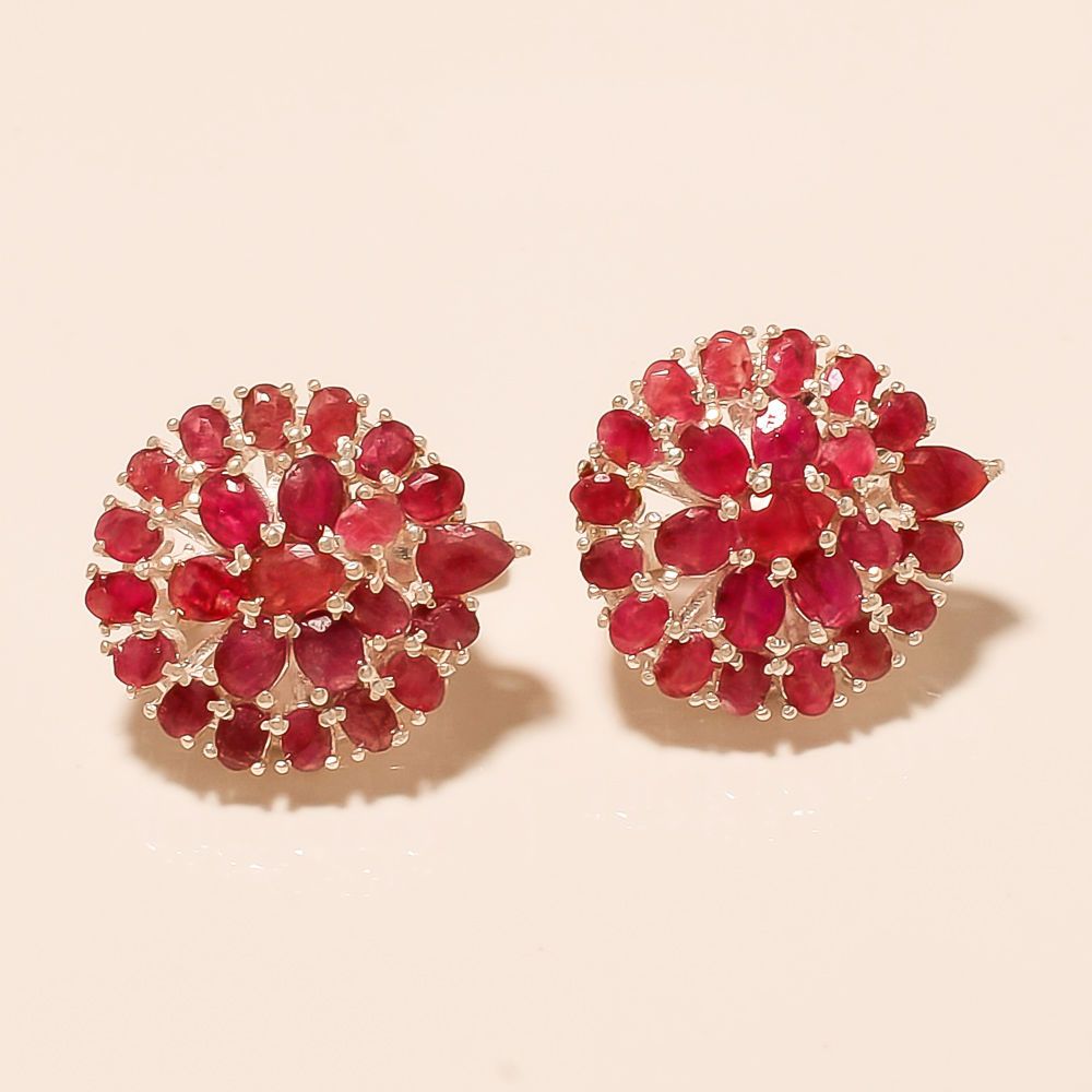 Natural Pink Ruby Gemstone 925 Sterling Silver Bridal Jewelry Omega