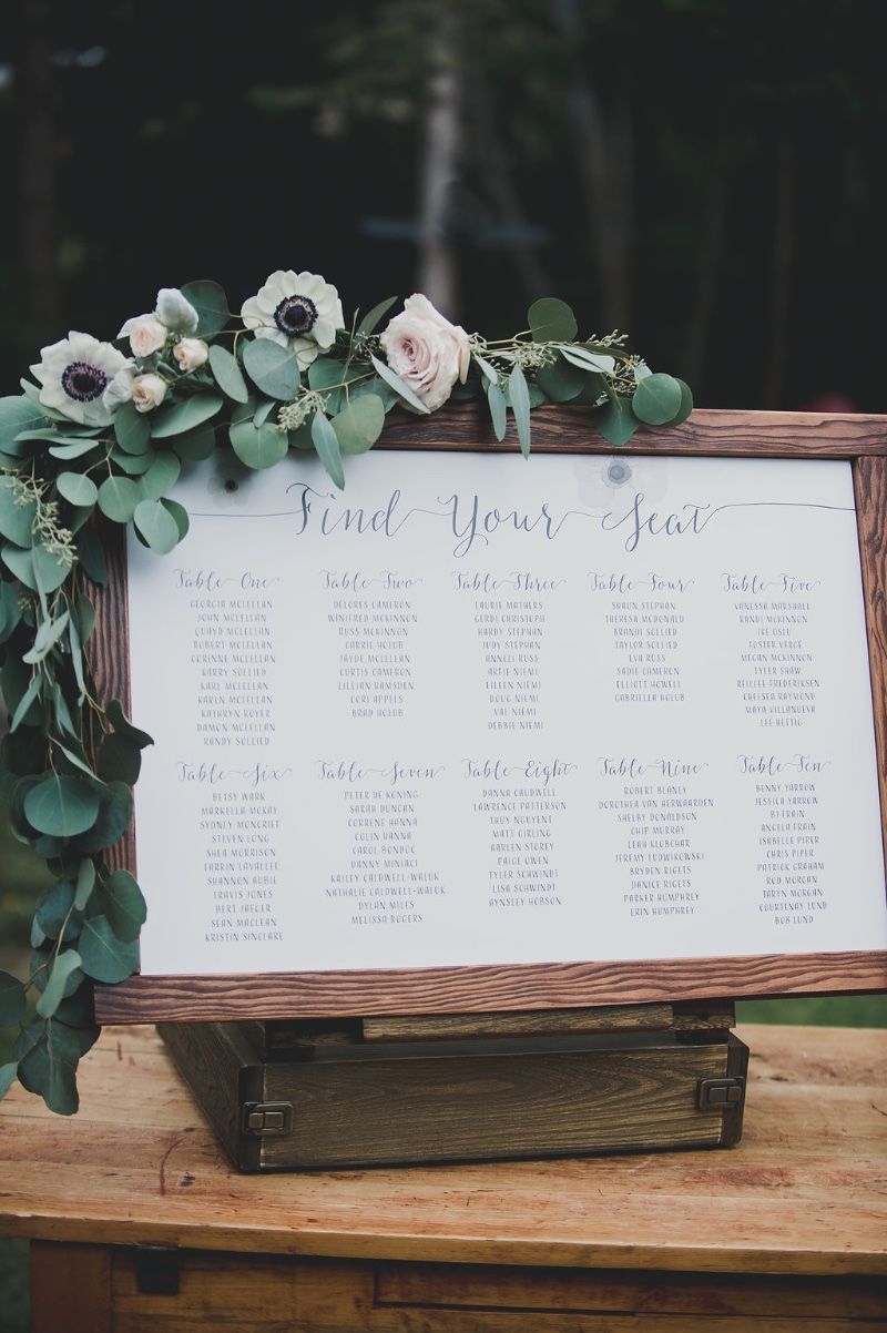 wedding guest seating chart