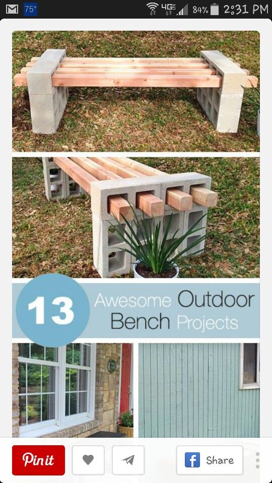cinder block bench screen shot projects to try pinterest