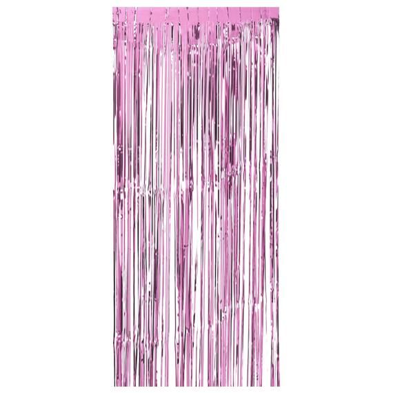 Pink Curtain Fringe Tassel Wedding Decor Metallic Foil Photo Backdrop Birthday Party Door Frame Deco #curtainfringe