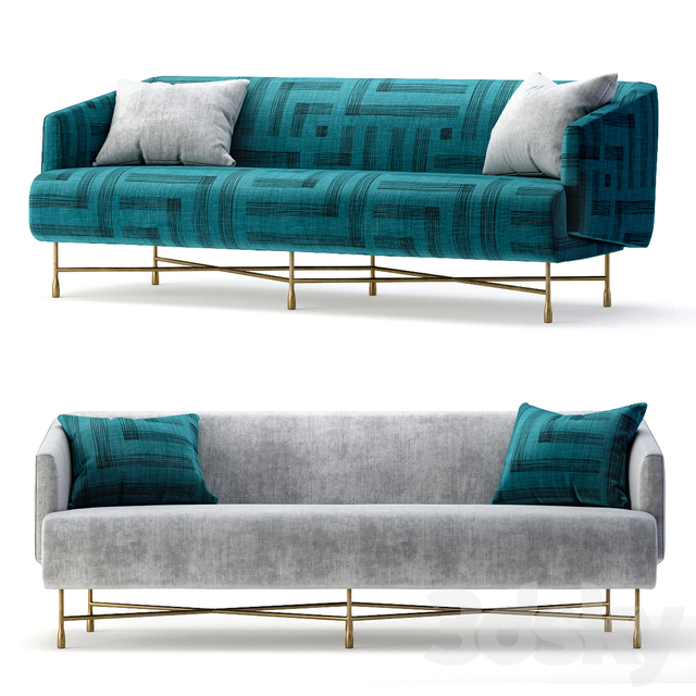 Kelly Wearstler Bijoux Sofa - Sofa - 3D Models Upholstered Settee, Settee Sofa, Slipcovered Sofa, Slipcovers, Couch, Sofa Pictures, Kelly Wearstler, Gold Wood, Best Model