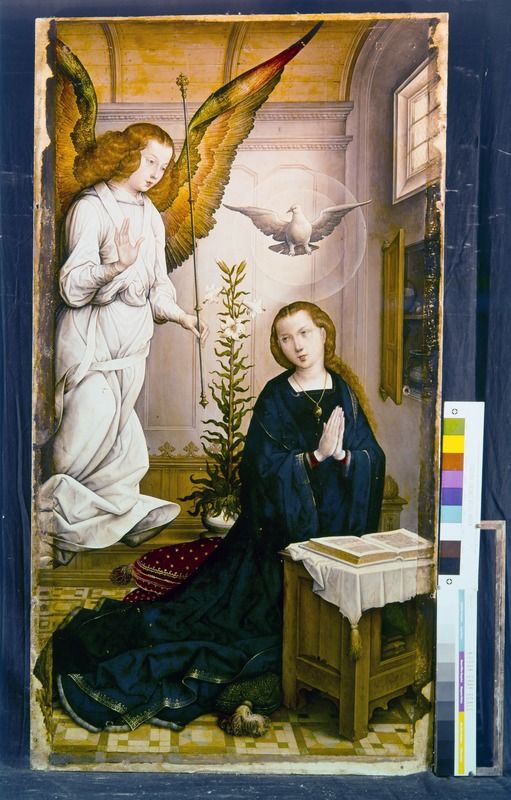 Annonciation Retablo Mayor Palencia Es Catedral De San Antolin Choeur Retable Majeur Flandes Juan De Artiste Peintre Date Con Immagini Dipinti Immagini Angeli