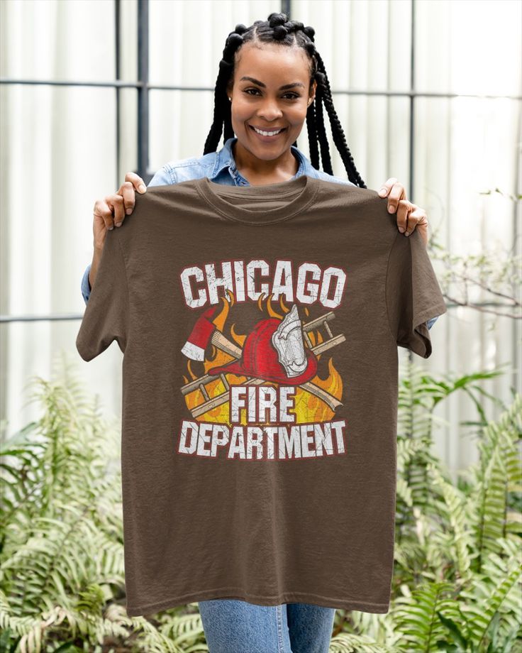 Chicago Fire Department CFD Firefighter T-Shirt Chicago IL - Chocolate wildland firefighter, girl firefighter, firefighter gear #deplomentgifts #firedepartment #companyofficer Basketball Shirt Designs, Basketball Mom Shirts, Basketball Clothes, Love And Basketball, Basketball Funny, Firefighter Dad Gifts, Firefighter Quotes Funny, Firefighter Girlfriend, Wildland Firefighter