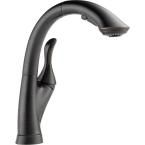 Delta linden single handle side sprayer kitchen faucet in venetian bronze