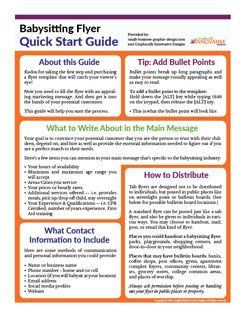 what to write on a babysitting flyer