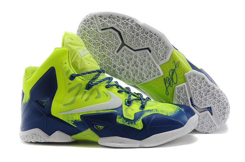 Cheap Lebron 11 Neon Green Blue White cheap nike lebron 11,cheap ... Good Nike Zoom Lebron 11 Men Shoes Online Sale Green Blue at Lowest Price