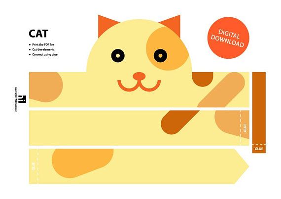 Cat Paper Crown - Printable Crown Template Animal Headband