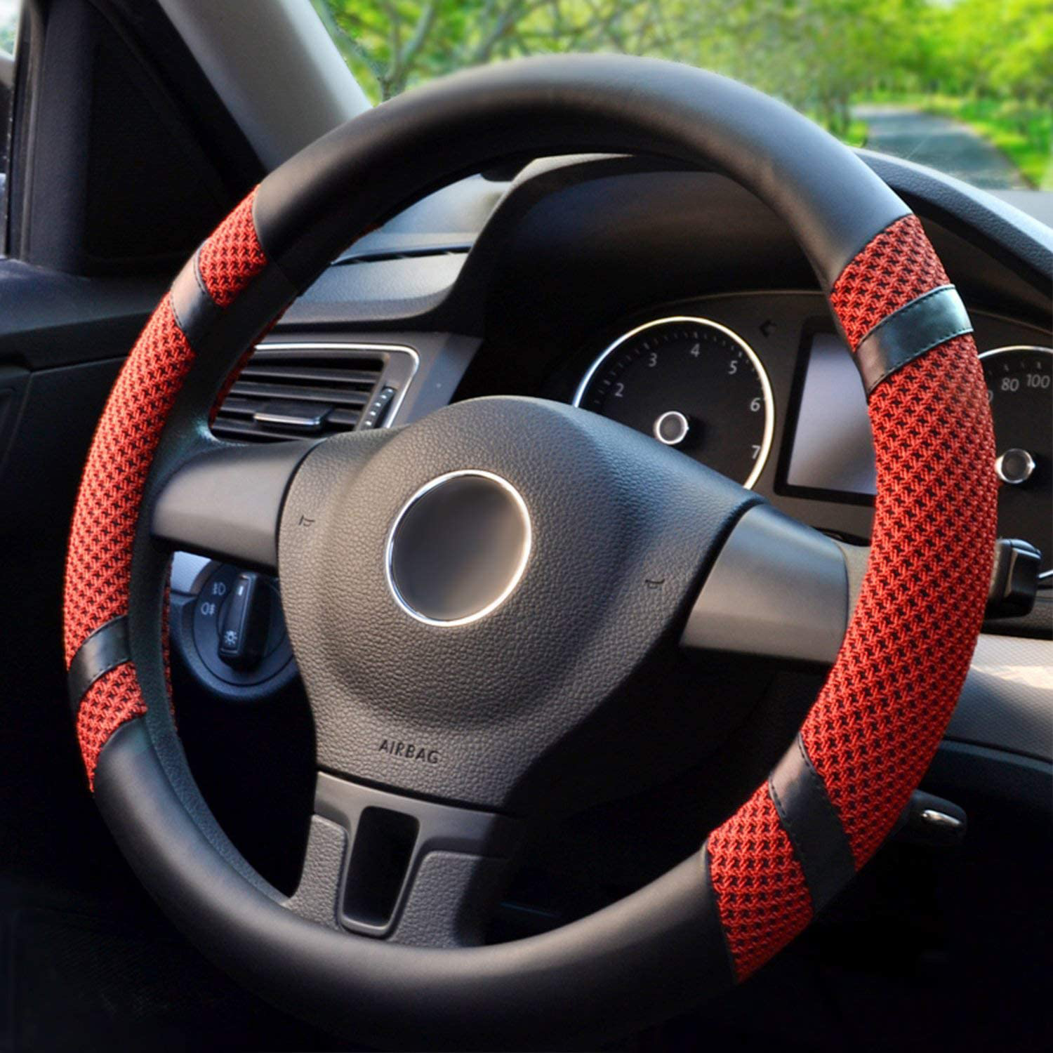 Universal Fits All Standard Size 15 Inch Black DSparts Car Steering Wheel Cover For Men Women Wheel Protector Made Microfiber Leather Universal Fits All Standard Size 15 Inch Black DSparts Car Steering Wheel Cover For Men Women Wheel Protector Made Microfiber Leather