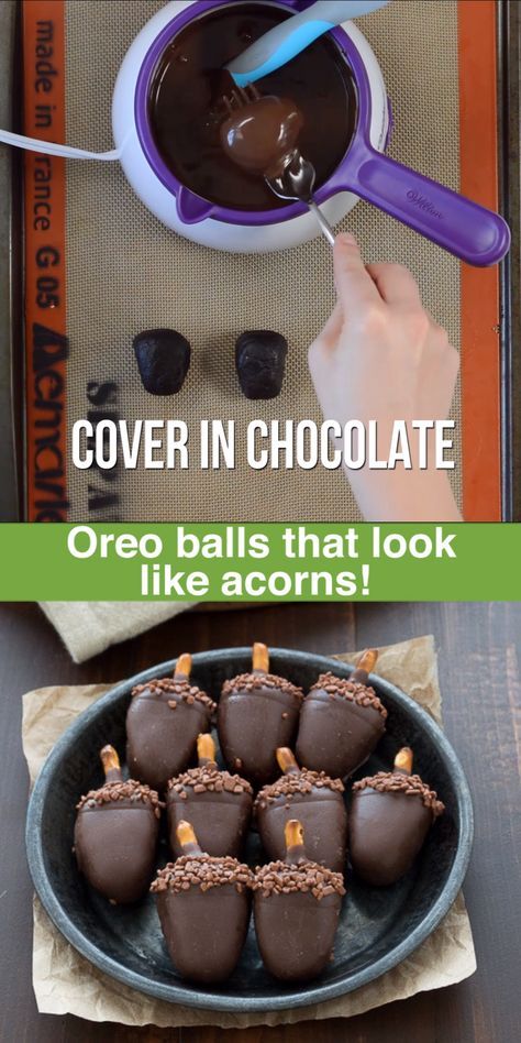 Oreo Acorn Balls - fall oreo balls that look like Oreo Acorn Balls - fall oreo balls that look like