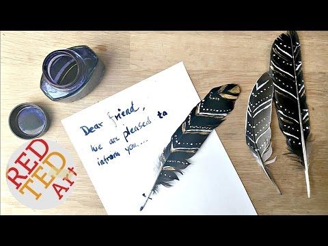 Harry Potter DIY - Feather Quills - Red Ted Art - Make crafting with kids easy & fun