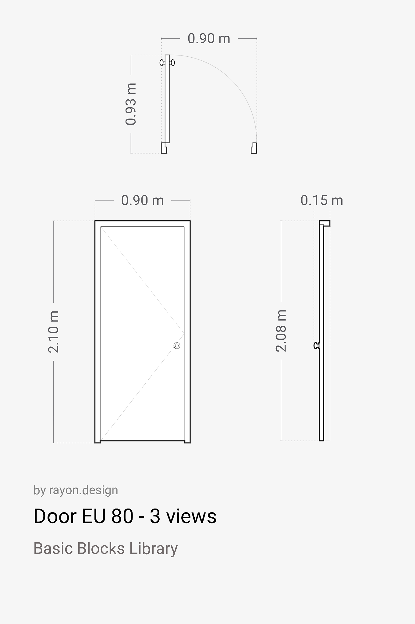 Door EU 80 - A free CAD block, brought to you by