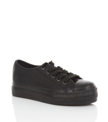 lace up trainers black