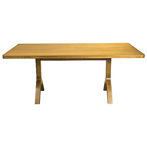 The Hudson Dining Table By Saloom Has A Transitional Style With Its Solid Maple Hardwood Top And Distinct Upside Down Y Legs Its H Dining Table Table Dining