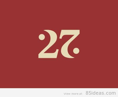 Number 27 Ambigram Logo Number Numbers Typography