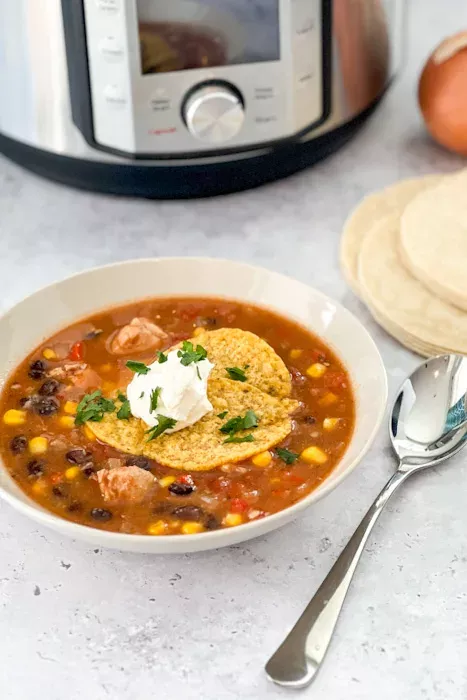 Easy Instant Pot Chicken Tortilla Soup - Real Mom Kitchen - Soups