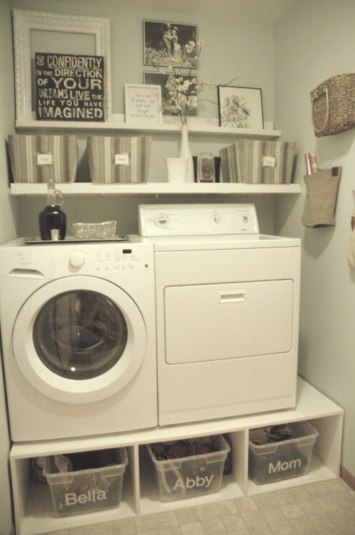 30 Brilliant Ways To Organize And Add Storage Laundry Rooms For Washer And Dryer Pedestals Small Laundry E Tiny Rooms Farmhouse Room