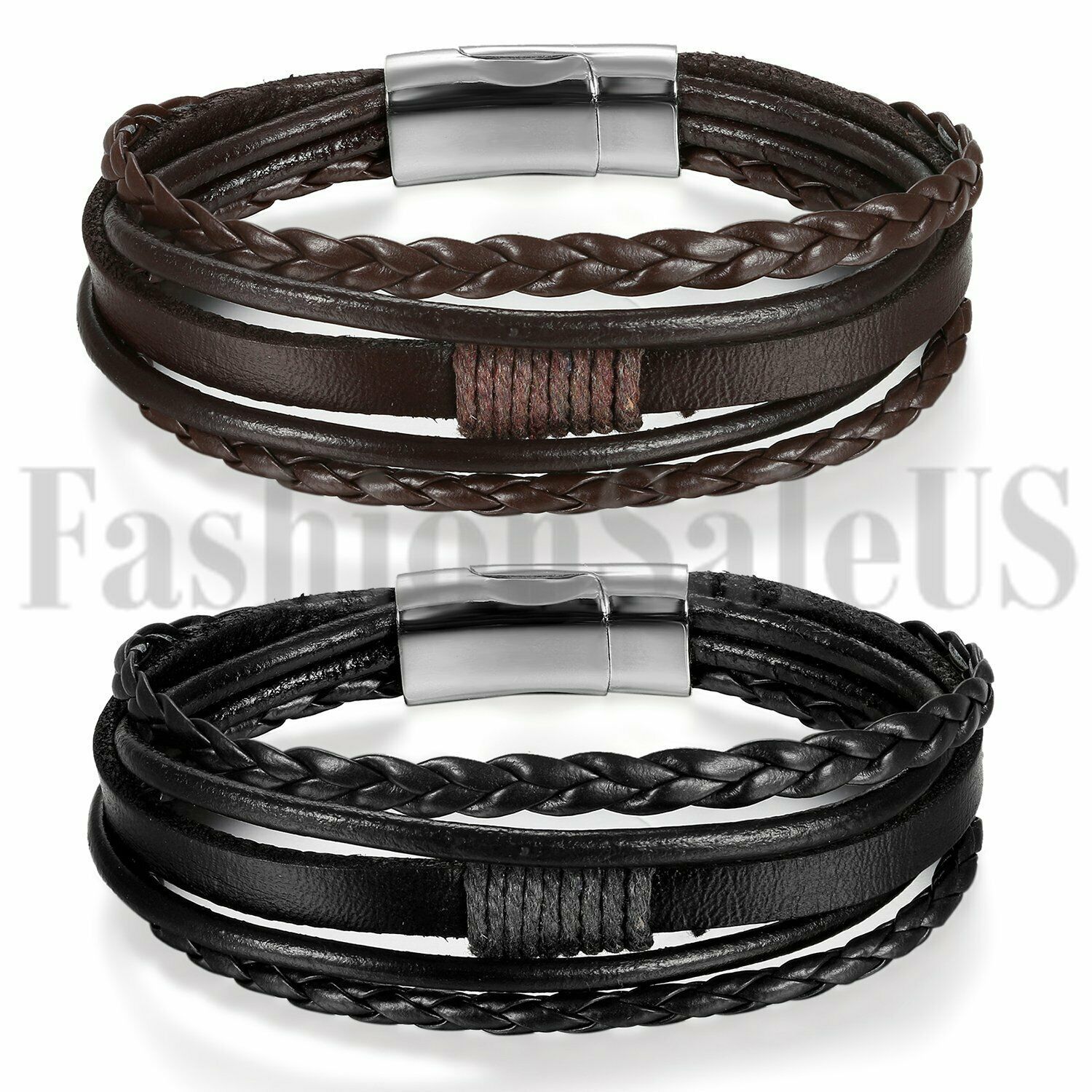 HANDMADE MULTILAYER BROWN LEATHER BRACELET