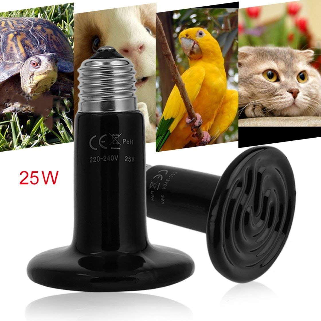 25w 50w 100w Ceramic Heat Emitter Bulb Light Lamp For Reptile Pet Brooder Ceramic Heat Emitter Reptile Reptiles Pet Lamp Light Light Bulb