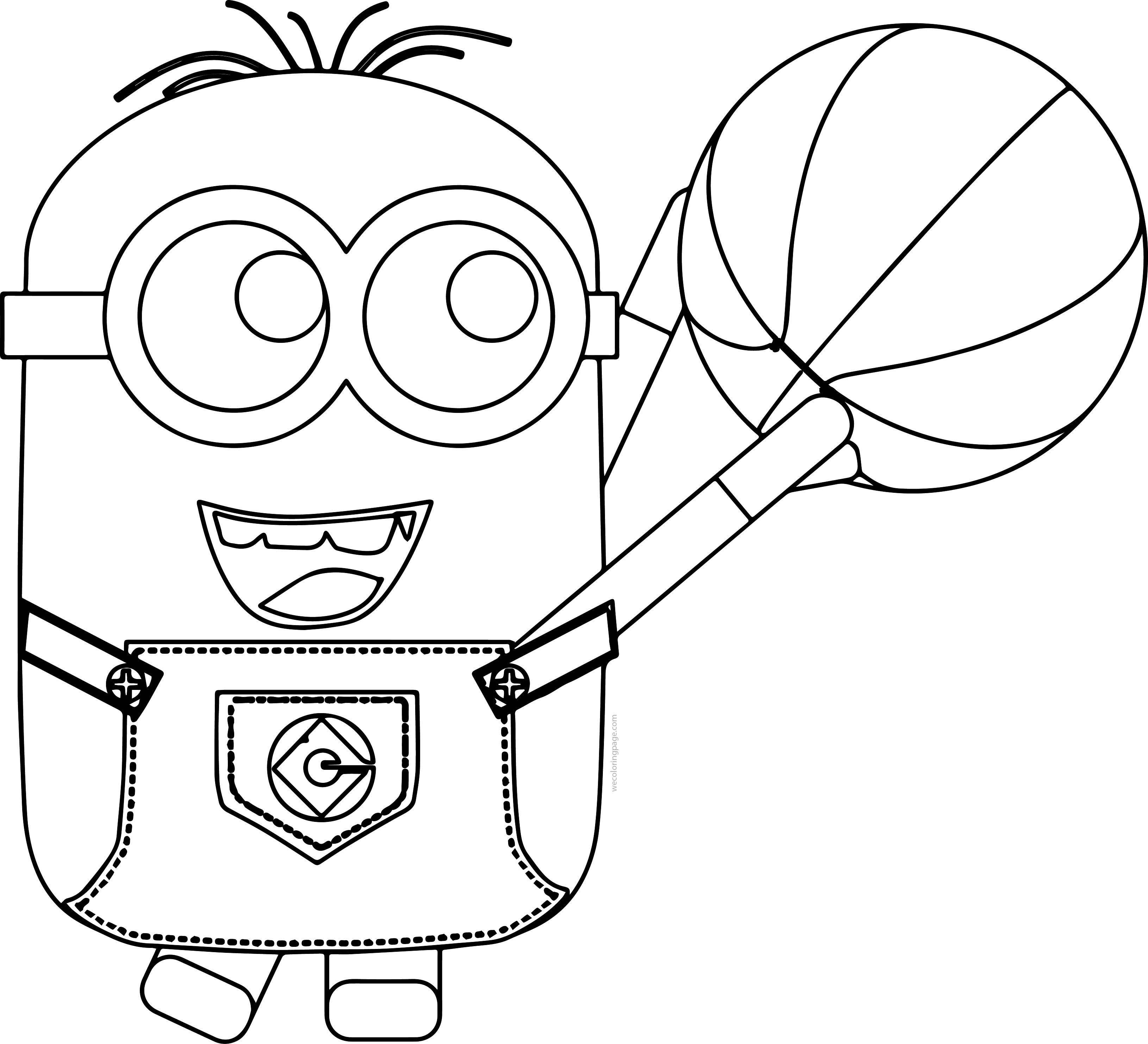 Minion Playing Basketball Coloring Pages 05