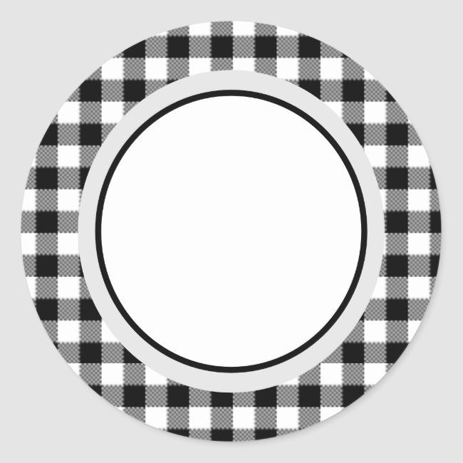Buffalo Plaid, Buffalo Check Black and White Plaid Classic Round