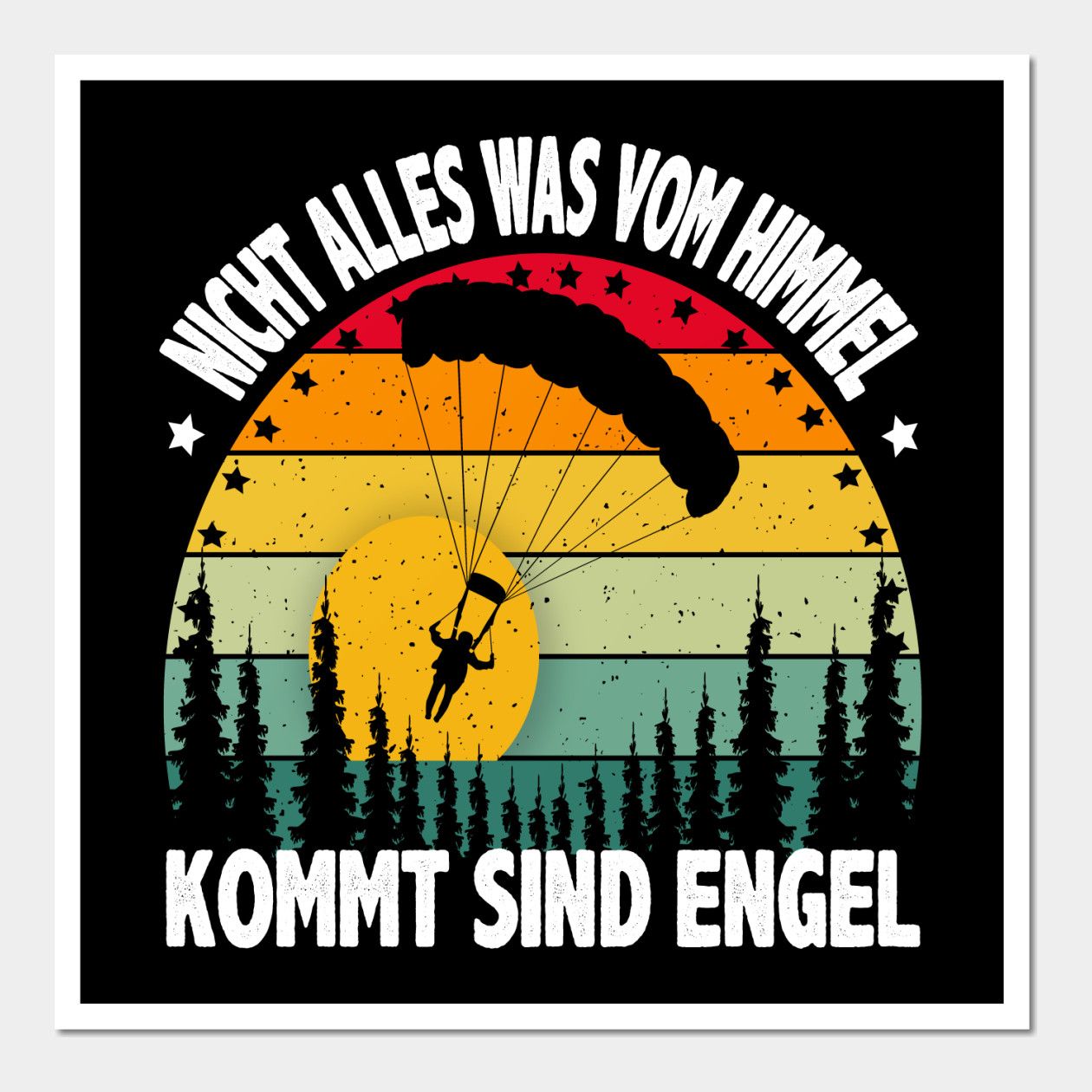 Fallschirmspringer Fallschirm Skydive Tandem Retro Spruch by wonderfull