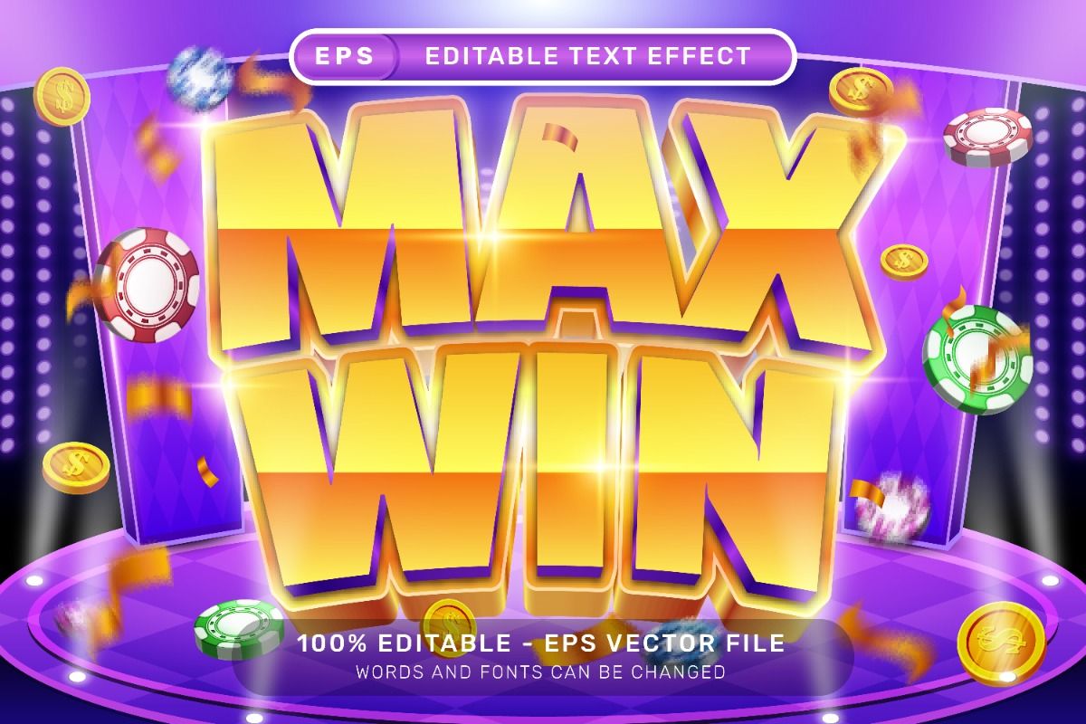 max win 3d text effect and editable text effect with light background
