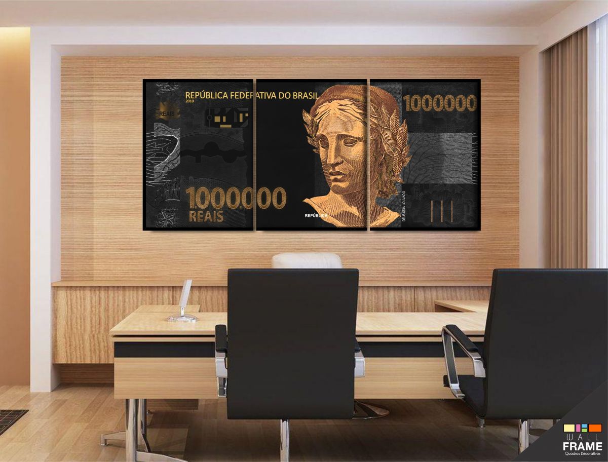 Quadro Decorativo Nota De 1 Milhao De Reais 130x60 Cm Em Tecido Quadros Decorativos Decoracao Decoracao De Ambientes