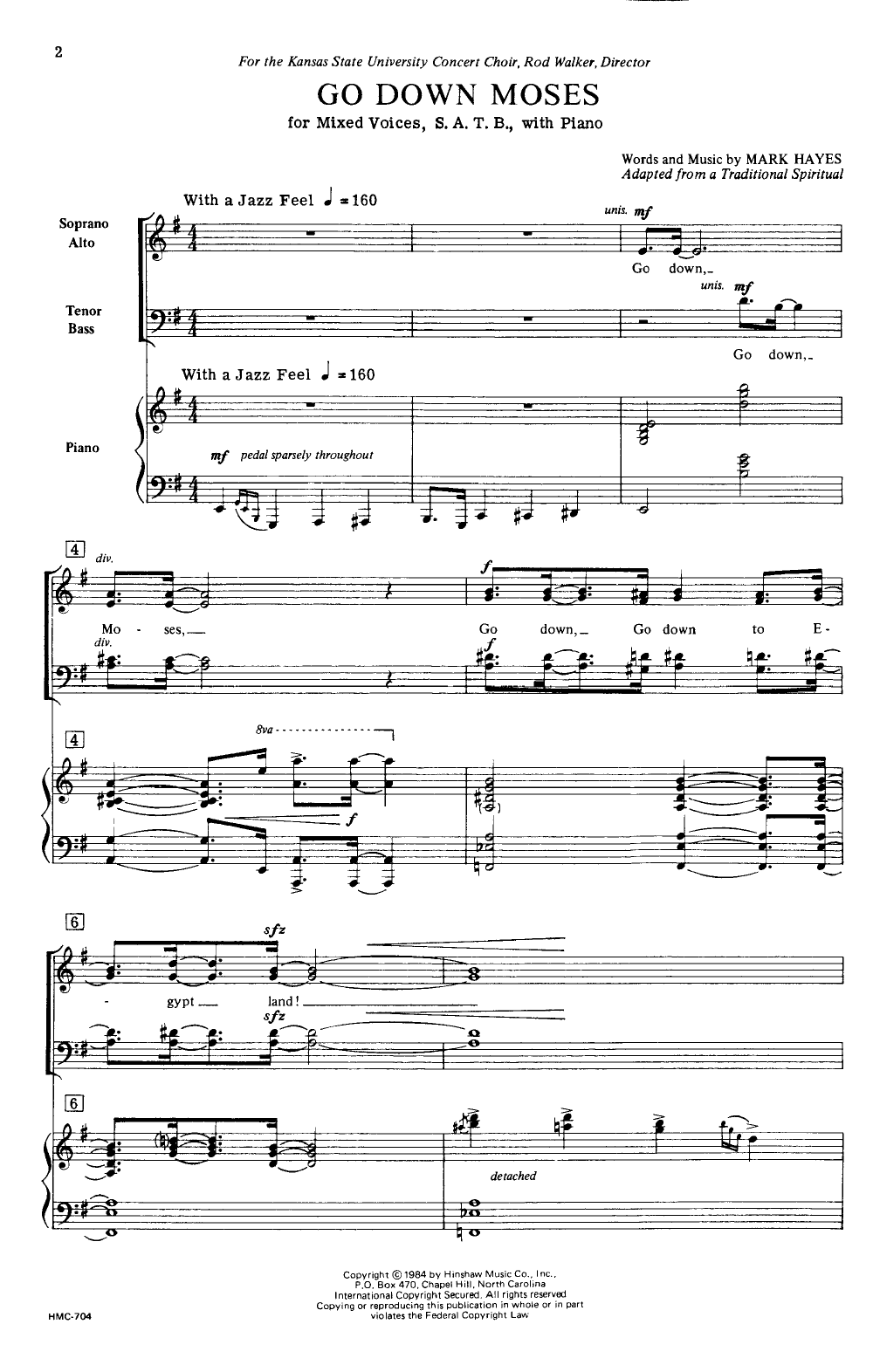 go down moses sheet music