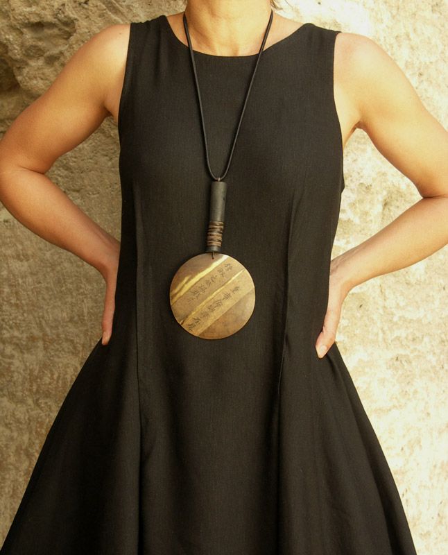 bold statement ceramic necklace unique design unusual necklace Long chain clay pendant necklace white jewelry