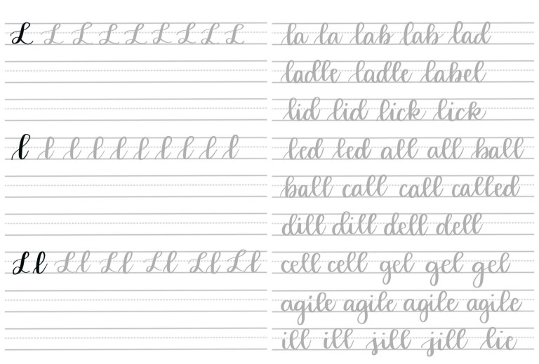 brush script l practice sheets hand lettering practice sheets hand