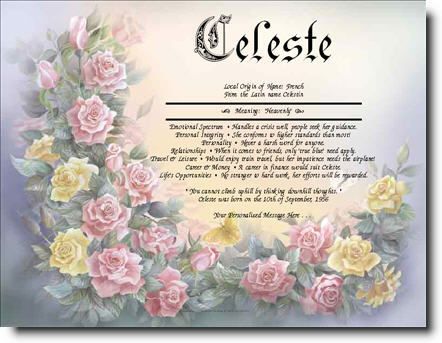 personalized rose clusters first name meaning print personalized
