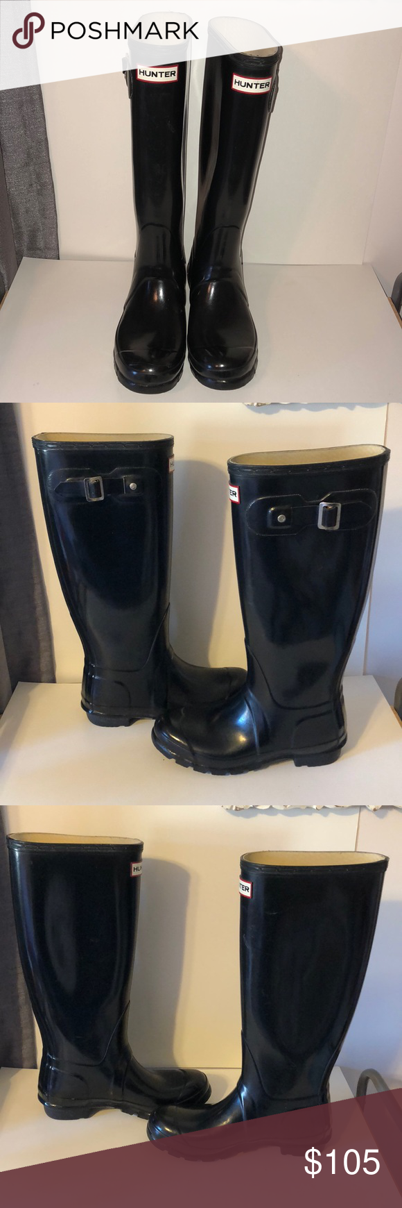 womens tall high gloss hunter boots size 6 hunter shoes high hunter boots size 6