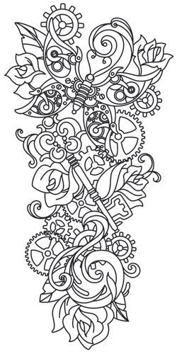 Download The Latest Trend in Embroidery - Embroidery on Paper | Steampunk coloring, Steampunk tattoo ...