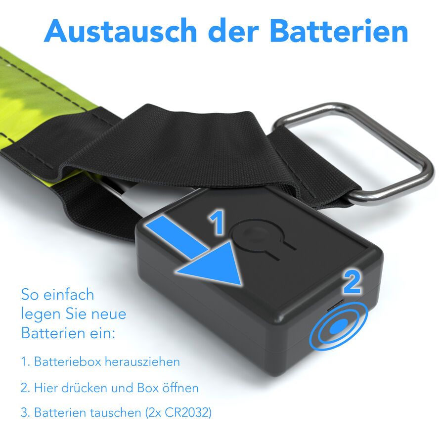 4x LED Leuchtarmband Joggen Reflektorband Blinklicht Sport Armband Gelb