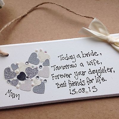 Personalised Gift Chic Heart Plaque Mother Of The Bride Wedding Personalised Gift Chic Heart Plaque Mother Of The Bride Wedding Present Add Date