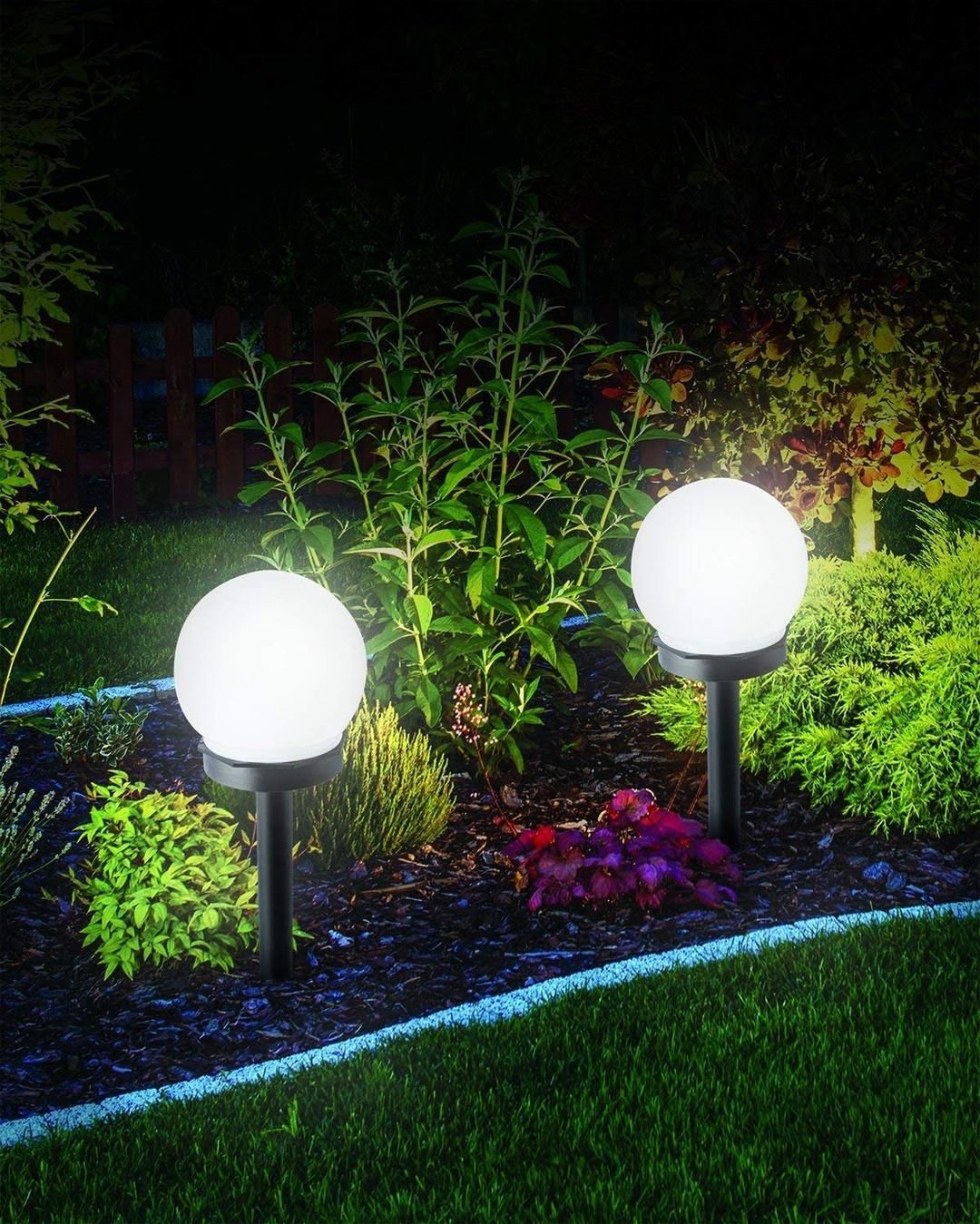 Dual Use Solar Globe Light Set Of 2 Outdoor Path Lighting Dual Use Solar Globe Light Set Of 2