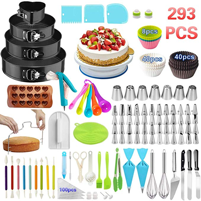 Shalbal S 77pc Cake Decorating Starter Kit Ultimate Cake And Baking Kit Complete Set Of Baking Supplies Baking Kit Cake Decorating Supplies Cake Decorating