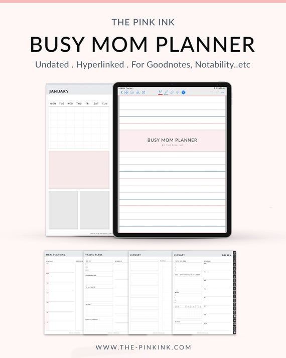 Busy mom planner for Goodnotes, Notability, Xodo, Noteshelf 2 on the Ipad. Mom Digital planner. The Ultimate busy mom planner. Finally, the only planner youll need to joggle your life, kids, school activities, afterschool activities, your projects, and business. Youll never have to carry or buy 3 Mommy Planner, Parent Planner, Meal Prep Planner, Time Planner, Family Planner, Savings Planner, Finance Planner, Travel Planner, Planner Girl